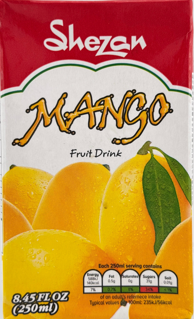 SHEZAN Mango Juice Tetra P with Straw - 250ml