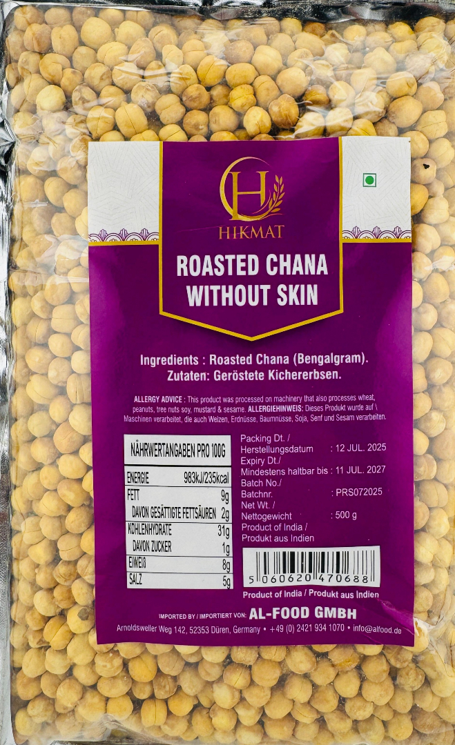 HIKMAT Roasted Chana (without skin) - 500g